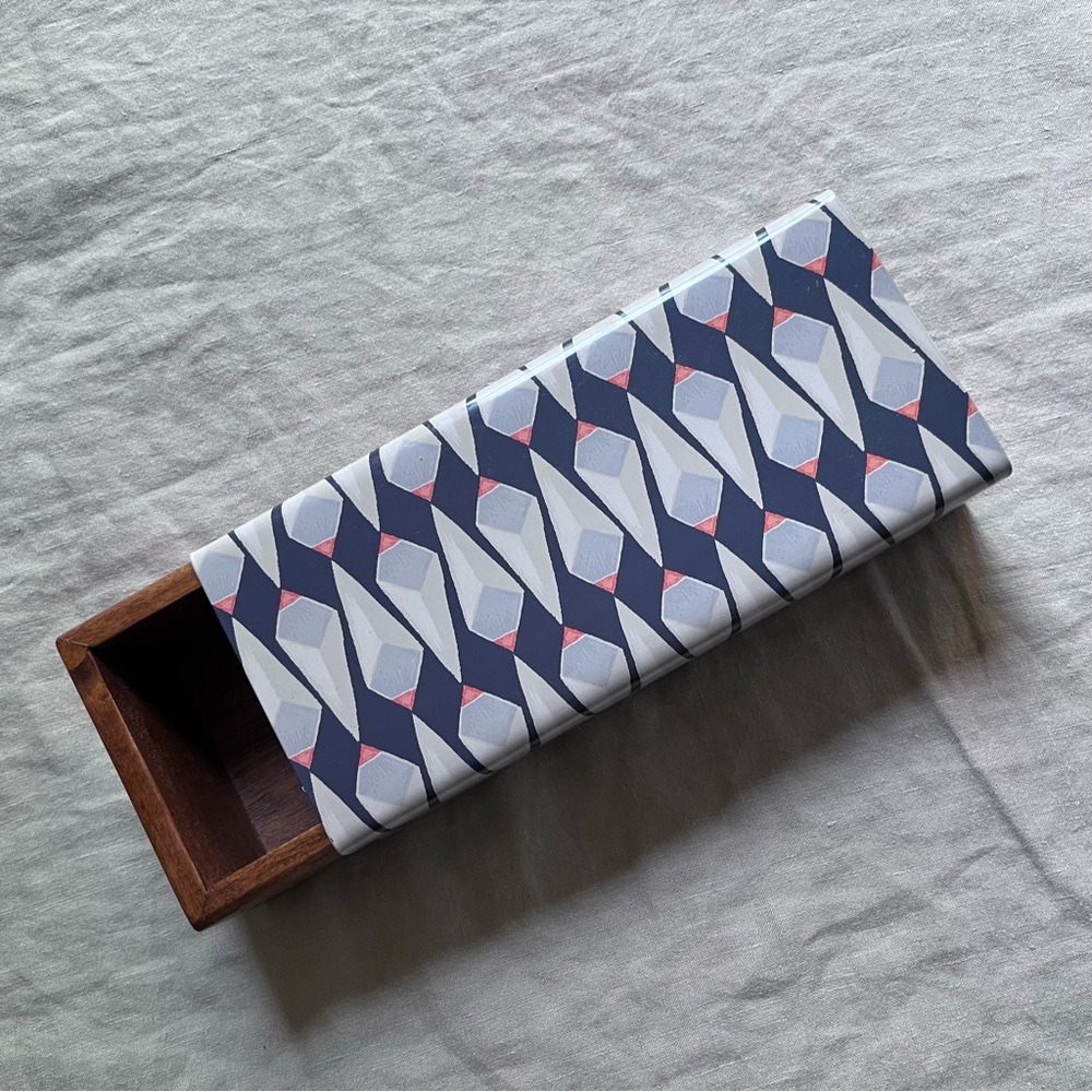 Geometric Patterned Wooden Box